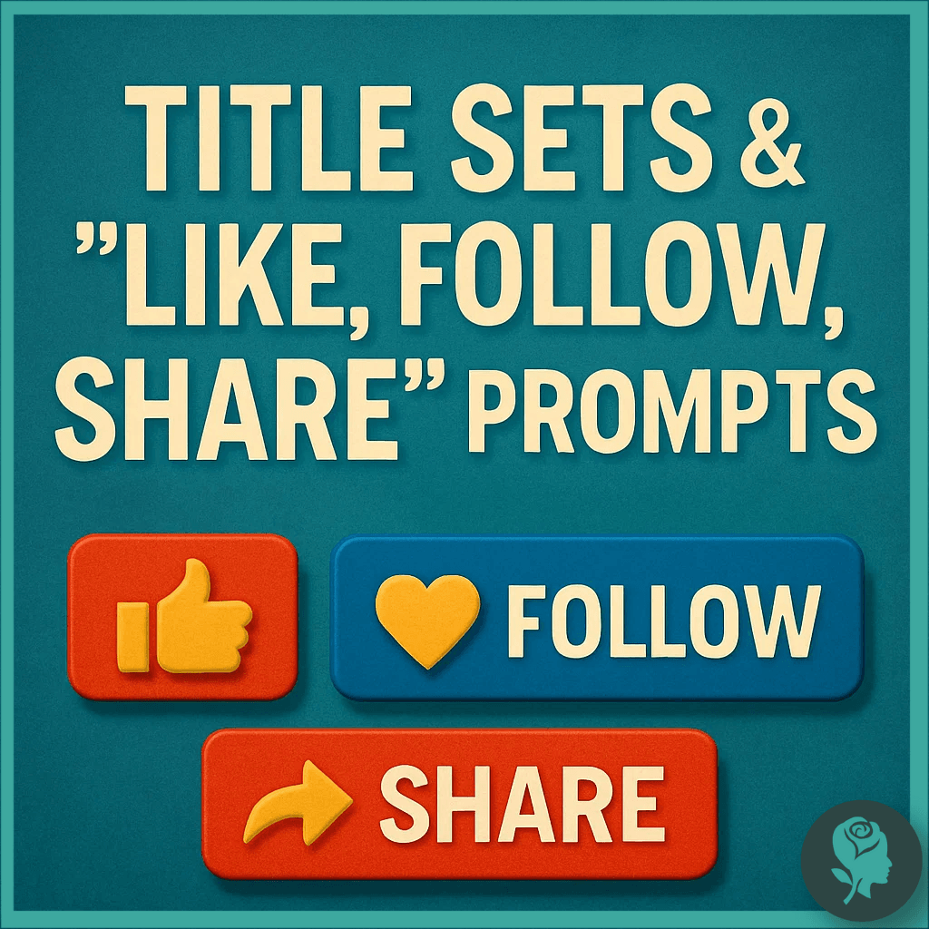 Graphic with social media buttons for “Like,” “Follow,” and “Share,” representing audience engagement prompts.